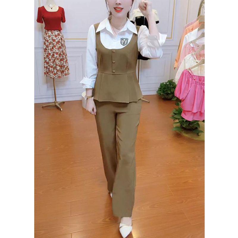 Spring 2025 Women s Stylish Slimming Two-Piece Set: Tummy-Covering Spliced Shirt & Casual Pants 3XL (135-145 Jin)
Spring 2025 Women s Stylish Slimming Two-Piece Set: Tummy-Covering Spliced Shirt & Casual Pants 3XL (135-145 Jin)