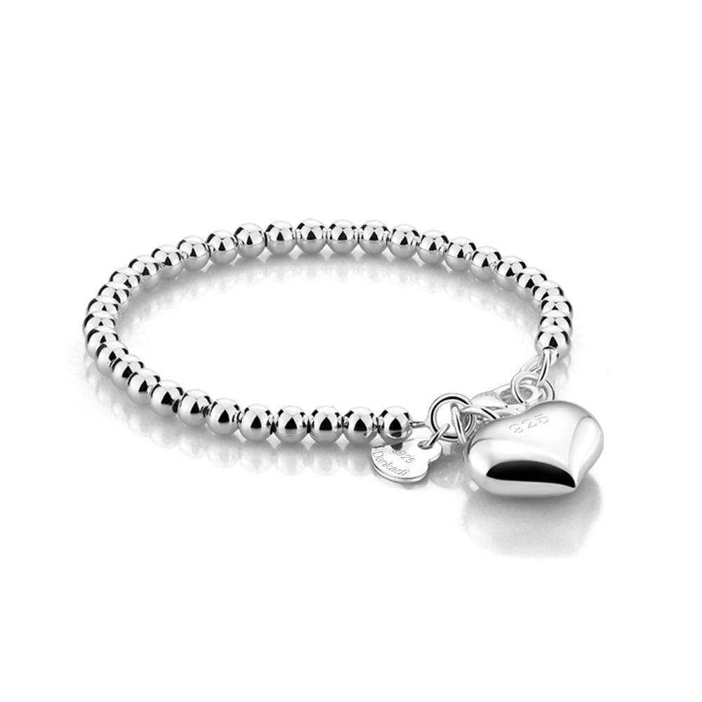 High Quality Simple Ball Bead Bracelet 100% 925 Silver Heart Bangle Fashion Woman Girl 15cm/20cm Chain Jewelry 13cm&4mm Wide chain
High Quality Simple Ball Bead Bracelet 100% 925 Silver Heart Bangle Fashion Woman Girl 15cm/20cm Chain Jewelry 13cm&4mm Wide chain