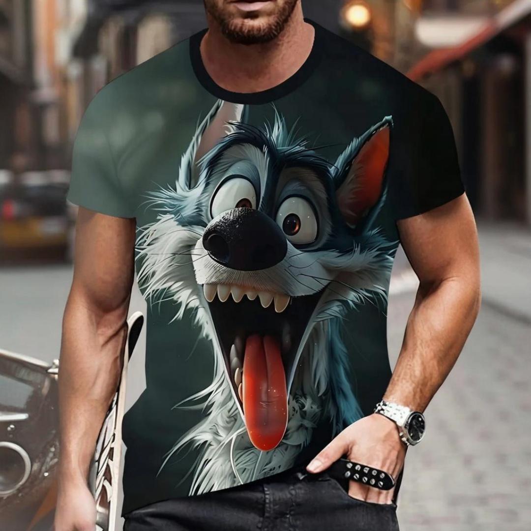Летняя футболка с круглым вырезом, 3D-принтом забавного волка, модная, повседневная, с коротким рукавом, мужская 5XL
Летняя футболка с круглым вырезом, 3D-принтом забавного волка, модная, повседневная, с коротким рукавом, мужская 5XL