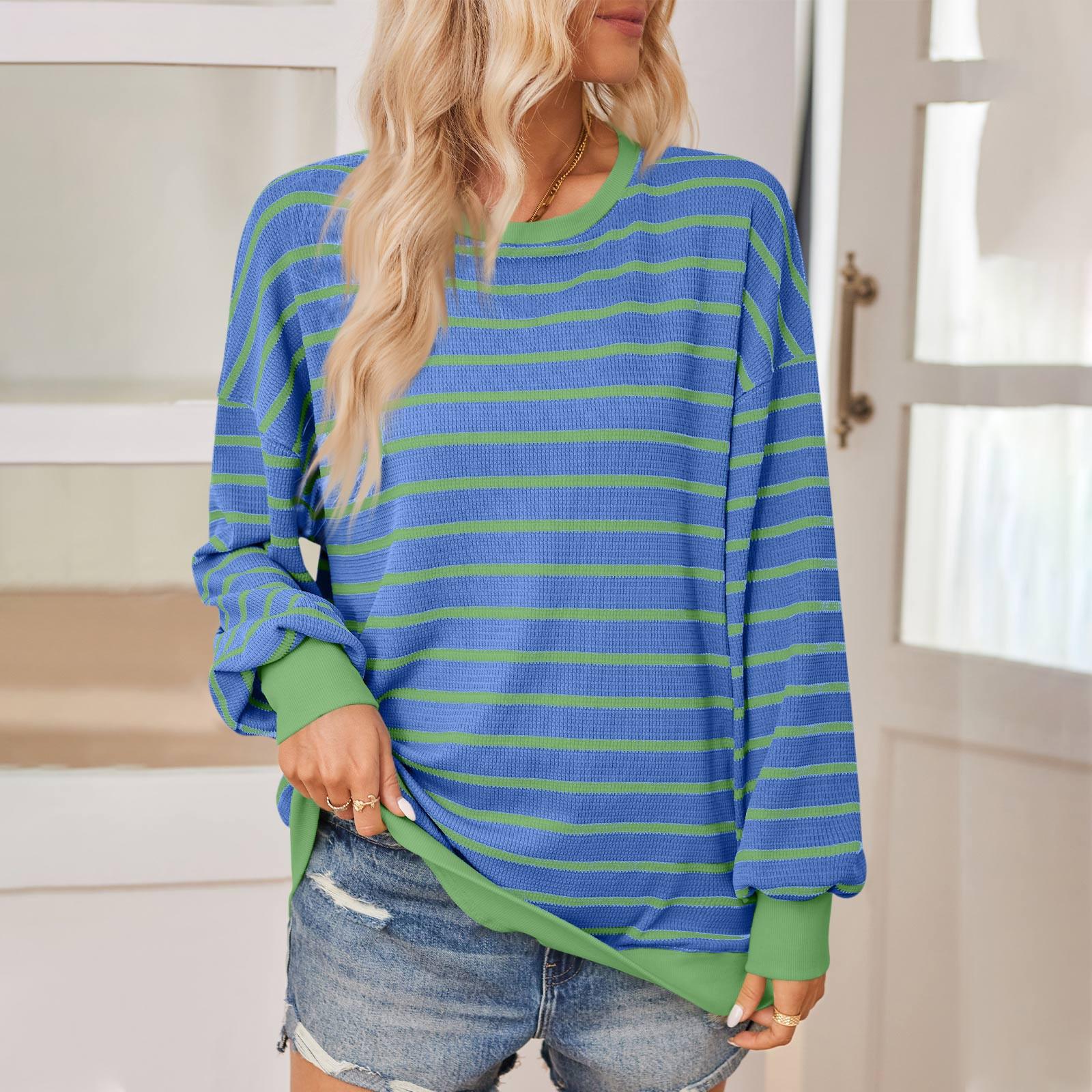 Женский повседневный топ с длинными рукавами, полосатая цветная толстовка с длинными рукавами L синий
Женский повседневный топ с длинными рукавами, полосатая цветная толстовка с длинными рукавами L синий