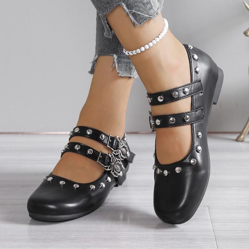 Модные винтажные туфли Мэри Джейн с заклепками, женские осенние новинки, круглый носок, мелкий вырез, металлическая пряжка, мягкая подошва, нескользящие, износостойкие балетки 43 чёрный
Модные винтажные туфли Мэри Джейн с заклепками, женские осенние новинки, круглый носок, мелкий вырез, металлическая пряжка, мягкая подошва, нескользящие, износостойкие балетки 43 чёрный