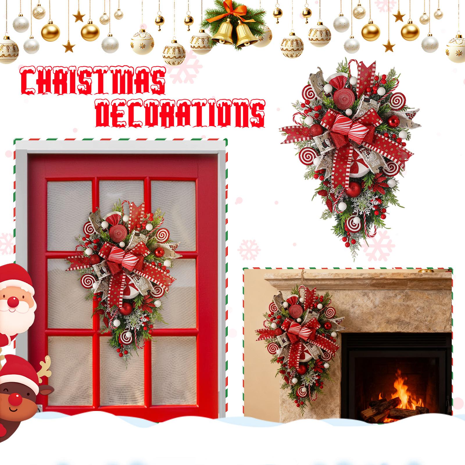 Front Door Christmas Wreath, Teardrop Upside-down Wreath Decoration Vintage Porch, Front Door Christmas Candy Cane Wreath 20 Inches One Size
Front Door Christmas Wreath, Teardrop Upside-down Wreath Decoration Vintage Porch, Front Door Christmas Candy Cane Wreath 20 Inches One Size