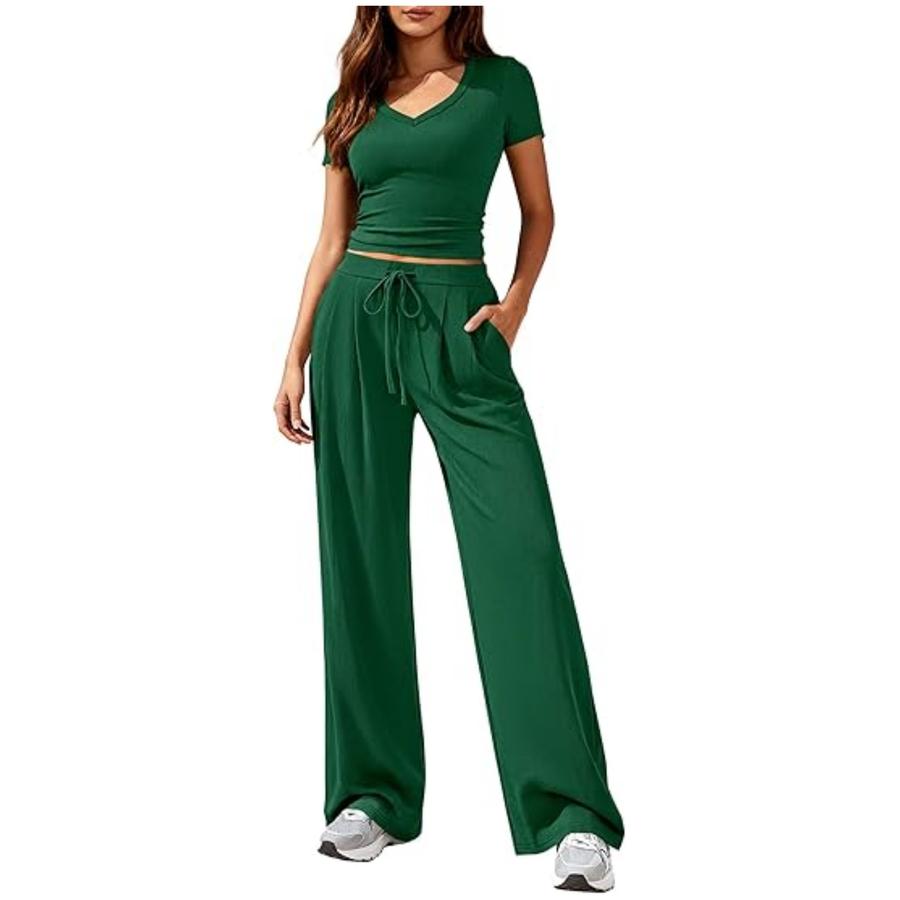 New Women s Casual Fashion V-Neck Top Wide Leg Pants Set for Women XXL
New Women s Casual Fashion V-Neck Top Wide Leg Pants Set for Women XXL