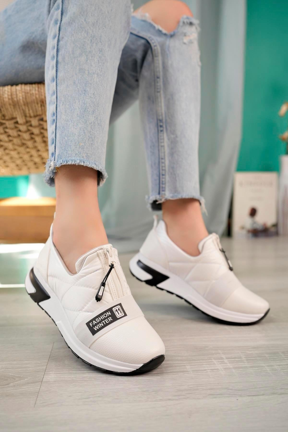 Women s Fashion Faux Leather Flat Heeled Casual Stripe Rubber Detailed Daily White Skin Shoes 36
Women s Fashion Faux Leather Flat Heeled Casual Stripe Rubber Detailed Daily White Skin Shoes 36
