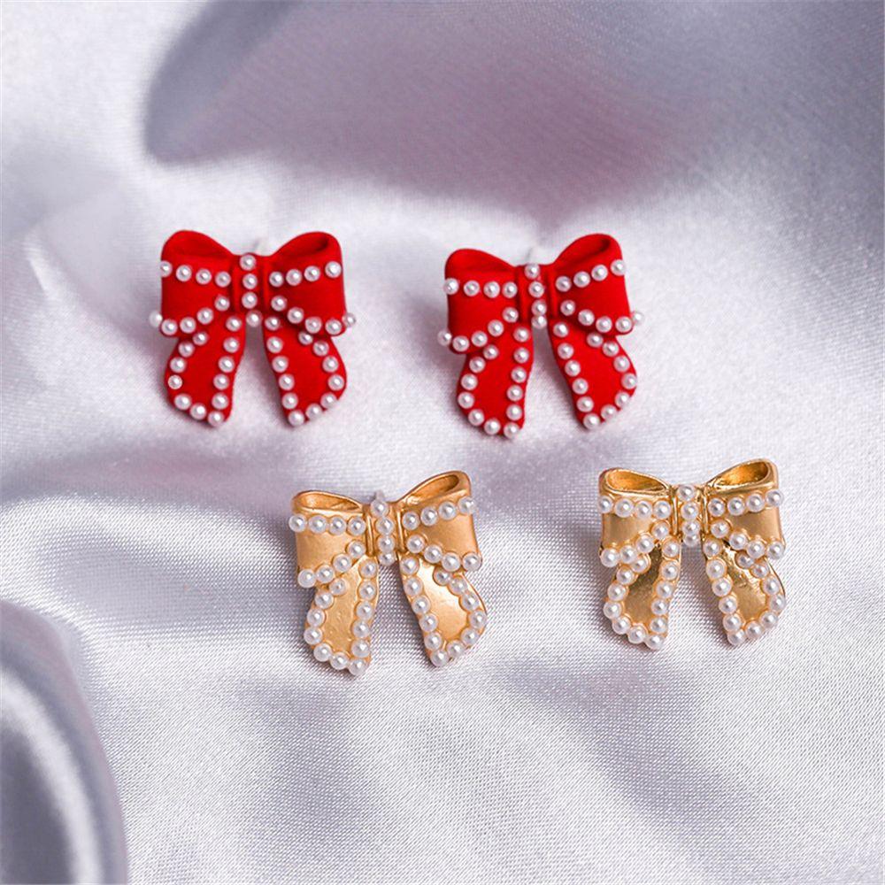 Christmas Retro Autumn and Winter Wedding Party Accessories Bow Earrings Jewelry Pearl Earring
Christmas Retro Autumn and Winter Wedding Party Accessories Bow Earrings Jewelry Pearl Earring