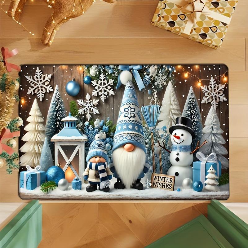 Blue Christmas Gnome Snowman Doormat, Festive Gift Lantern Design Rug, Non-Slip Machine Washable Holiday Door Carpet 40x60cm
Blue Christmas Gnome Snowman Doormat, Festive Gift Lantern Design Rug, Non-Slip Machine Washable Holiday Door Carpet 40x60cm