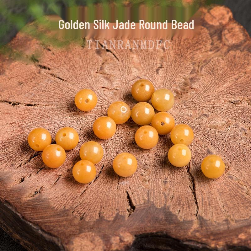 Natural Golden Silk Jade Beads: Handmade Yellow Gobi Icy Jadeite Beads for DIY Accessories
Natural Golden Silk Jade Beads: Handmade Yellow Gobi Icy Jadeite Beads for DIY Accessories