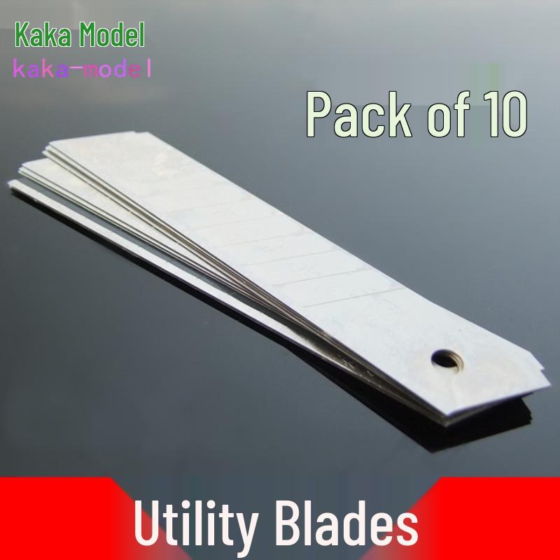 10-Pack 18mm x 10cm Utility Knife Blades for Wallpaper and Model Cutting
10-Pack 18mm x 10cm Utility Knife Blades for Wallpaper and Model Cutting