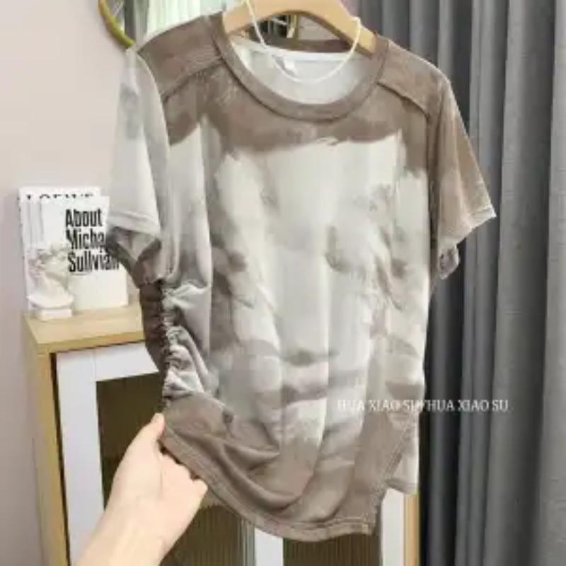 Women s Lightweight Painted Sweater Summer New Drawstring Pleated Slimming Short-sleeved T-shirt L
Women s Lightweight Painted Sweater Summer New Drawstring Pleated Slimming Short-sleeved T-shirt L
