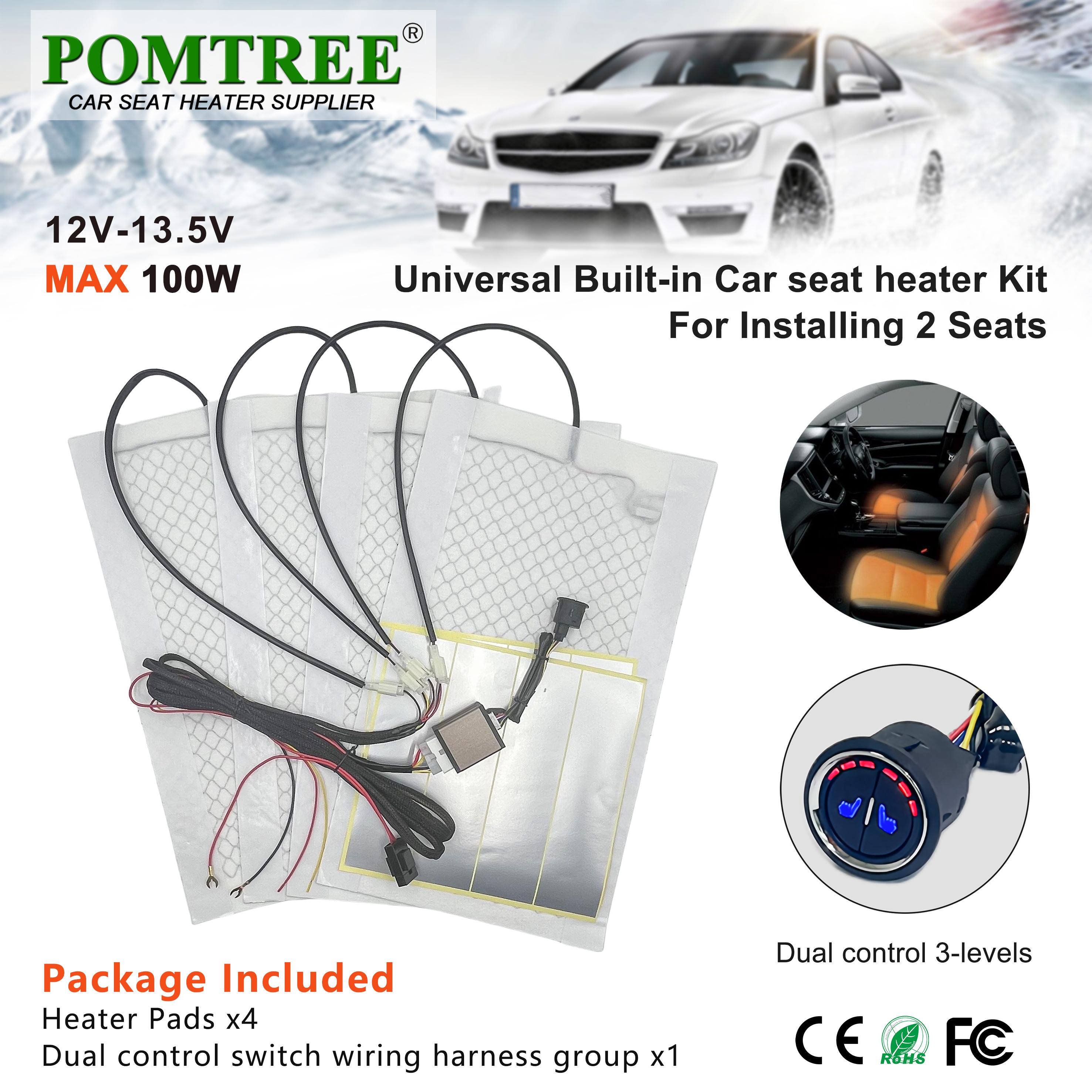 Built-in Car Seat Heater Kit for 2 Seats with 12V 25W Universal Carbon Fiber Heating Pads and Memory Mode Dual Control Switch Model B
Built-in Car Seat Heater Kit for 2 Seats with 12V 25W Universal Carbon Fiber Heating Pads and Memory Mode Dual Control Switch Model B