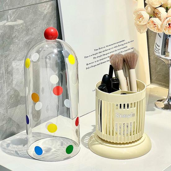Yousheng Makeup Brush Holder with Clear Lid Colorful Dot Design Cosmetics Organizer Dustproof 3 Slots Storage Box for Bathroom Vanity Countertop
Yousheng Makeup Brush Holder with Clear Lid Colorful Dot Design Cosmetics Organizer Dustproof 3 Slots Storage Box for Bathroom Vanity Countertop