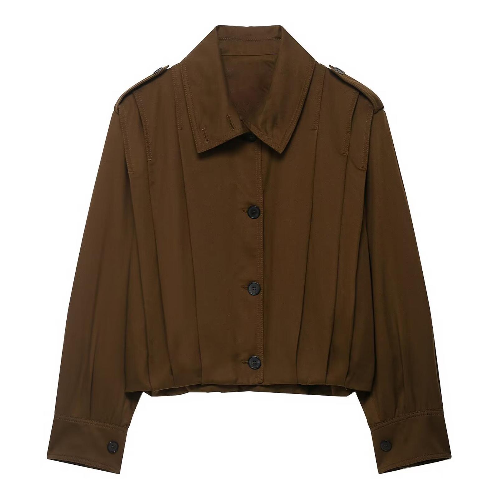 Ladies Fashionable Short Sleeved Button Up Jacket Jacket S коричневый
Ladies Fashionable Short Sleeved Button Up Jacket Jacket S коричневый