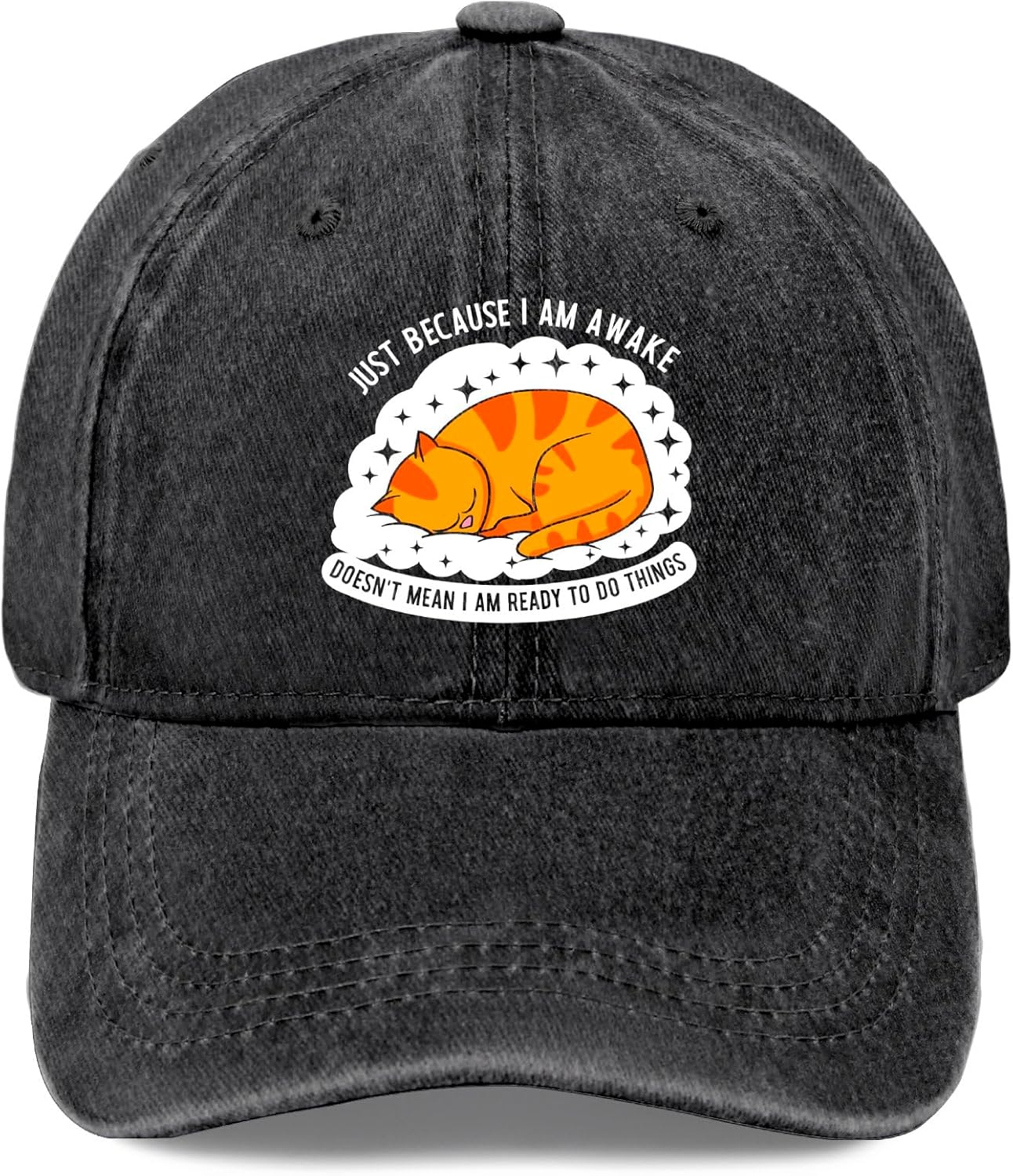 Sleeping Cat Just Because I Am Awake Baseball Cap Distressed Washed Casual Cotton Adjustable Hat One Size
Sleeping Cat Just Because I Am Awake Baseball Cap Distressed Washed Casual Cotton Adjustable Hat One Size