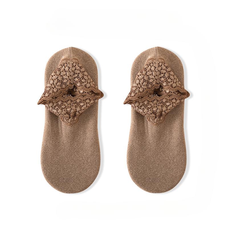 Женские осенне-зимние носки, теплые, утолщенные, термальные, мягкие, однотонные, шерстяные, кашемировые, зимние сапоги, бархатные, кружевные, домашние носки-тапочки 1 Pairs кофейный