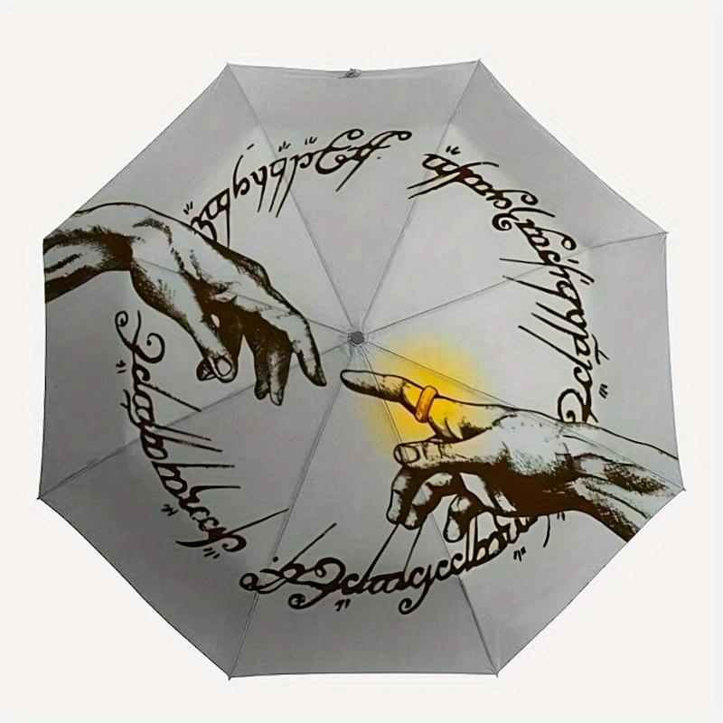 1pc Lord of the Rings Automatic Folding Umbrella, Portable Collapsible Design, 8-Rib Iron Frame, , All-Season Casual Outdoor Accessory yy0901053
1pc Lord of the Rings Automatic Folding Umbrella, Portable Collapsible Design, 8-Rib Iron Frame, , All-Season Casual Outdoor Accessory yy0901053
