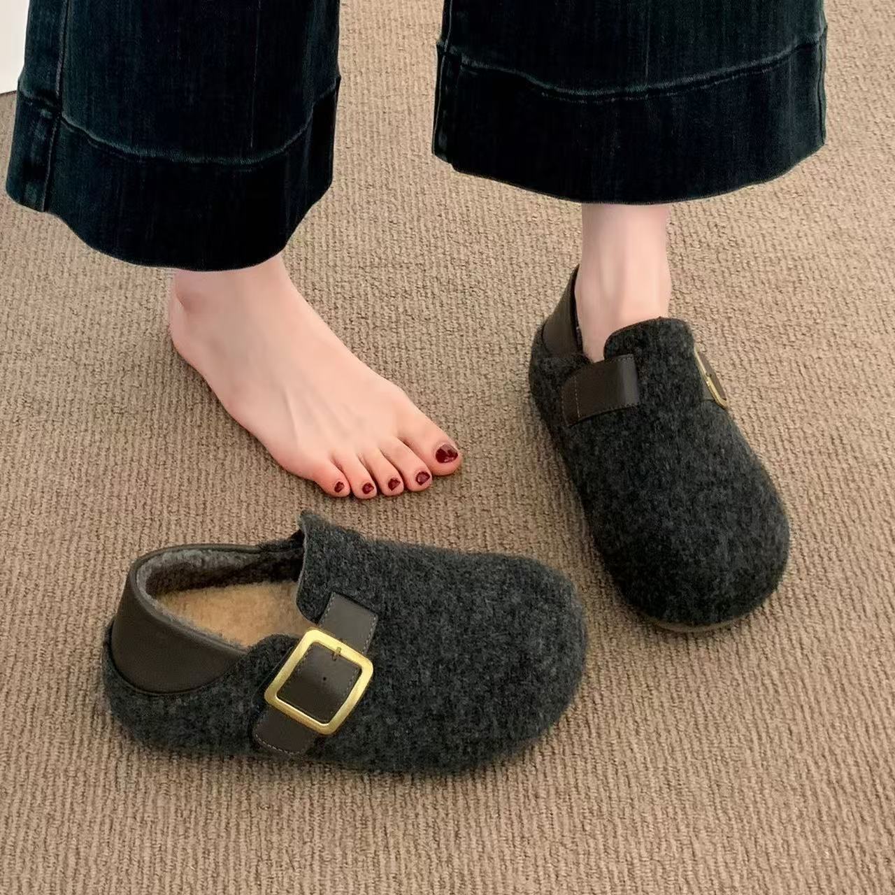 Ретро скрытый подъем две носки Birkenstocks новые осенне-зимние шерстяные ленивые толстоподошвенные бархатные хлопковые туфли 35【foot length 22.5cm】 серый
Ретро скрытый подъем две носки Birkenstocks новые осенне-зимние шерстяные ленивые толстоподошвенные бархатные хлопковые туфли 35【foot length 22.5cm】 серый