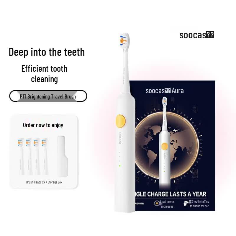 SOOCAS PT1 Sonic Electric Toothbrush CN plug (adapter included)
SOOCAS PT1 Sonic Electric Toothbrush CN plug (adapter included)