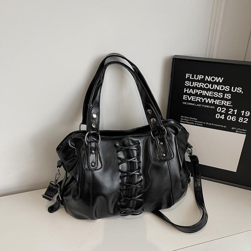 Studded Vintage Handbag Luxury Glossy Pu Women s Handbag Stylish Lace-up Motorcycle Bag New Punk-style Large Capacity Tote Bag
Studded Vintage Handbag Luxury Glossy Pu Women s Handbag Stylish Lace-up Motorcycle Bag New Punk-style Large Capacity Tote Bag