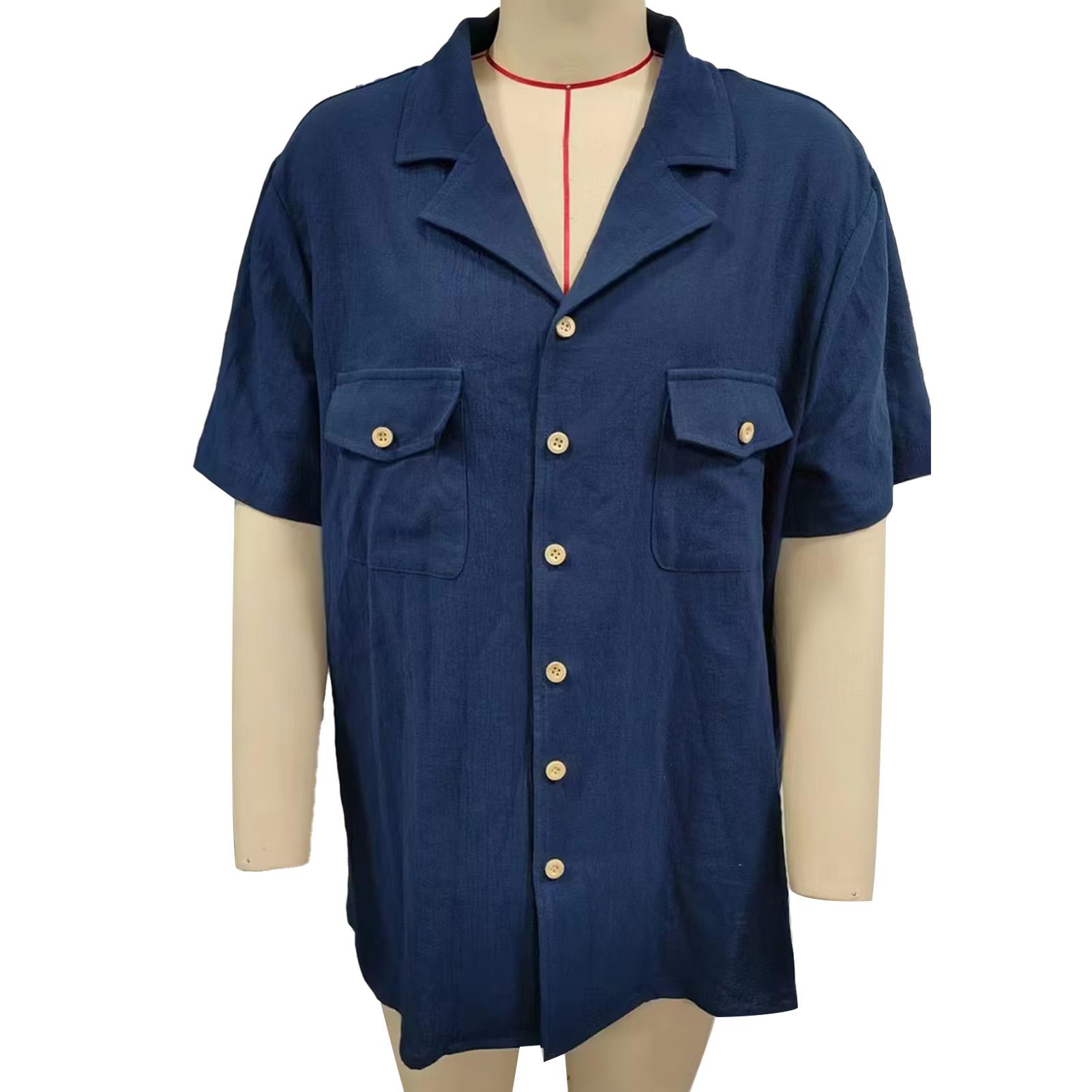 Men Short Sleeve Shirt Bust Pockets Turn Down Collar Button Closure Pure Color Summer Casual Blouse XXL
Men Short Sleeve Shirt Bust Pockets Turn Down Collar Button Closure Pure Color Summer Casual Blouse XXL