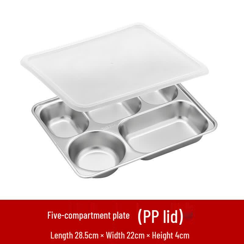 Five-Compartment Stainless Steel Meal Tray with PP Lid
Five-Compartment Stainless Steel Meal Tray with PP Lid