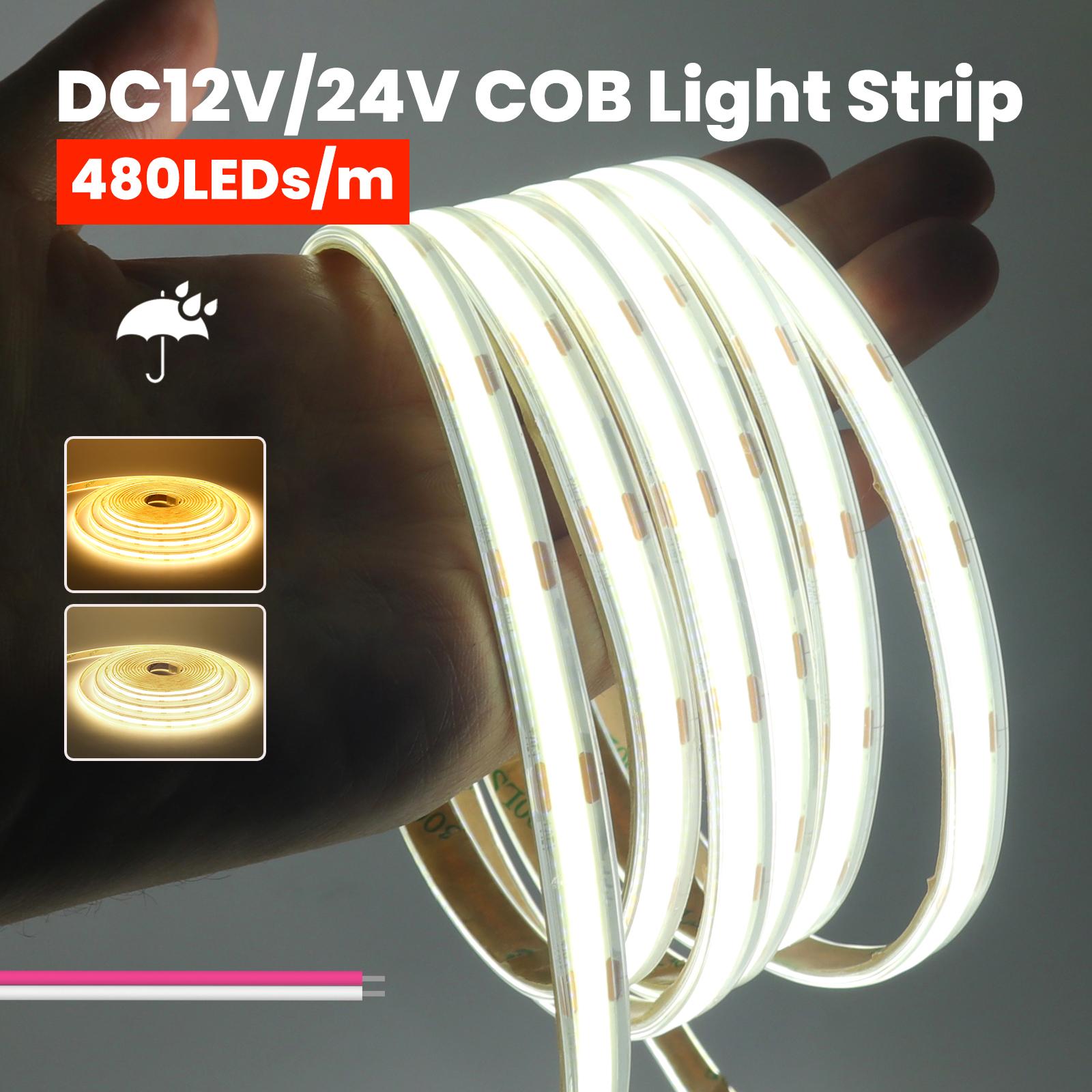 480Leds/M DC 12V 24V COB Neon Strip Waterproof 3000K 4000K 6000K Home Decor High Brighter Flexible Ribbon Rope LED Light DC 24V 0.5M теплим білим кольором
480Leds/M DC 12V 24V COB Neon Strip Waterproof 3000K 4000K 6000K Home Decor High Brighter Flexible Ribbon Rope LED Light DC 24V 0.5M теплим білим кольором