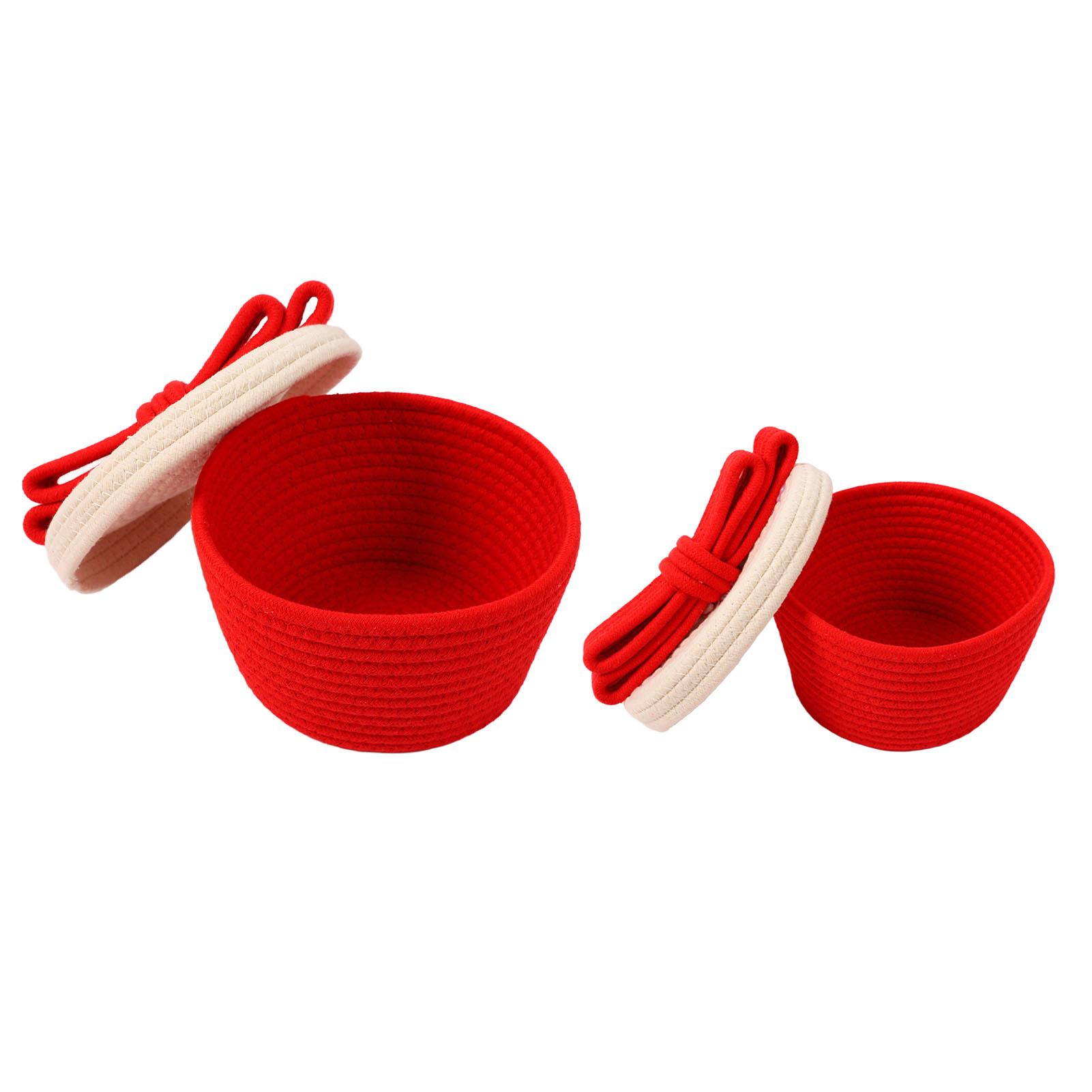 2 Sets Hand Woven Storage Basket Innovative Exquisite Knot Decor Cotton Rope Woven Basket for Snacks Toys Sundries
2 Sets Hand Woven Storage Basket Innovative Exquisite Knot Decor Cotton Rope Woven Basket for Snacks Toys Sundries