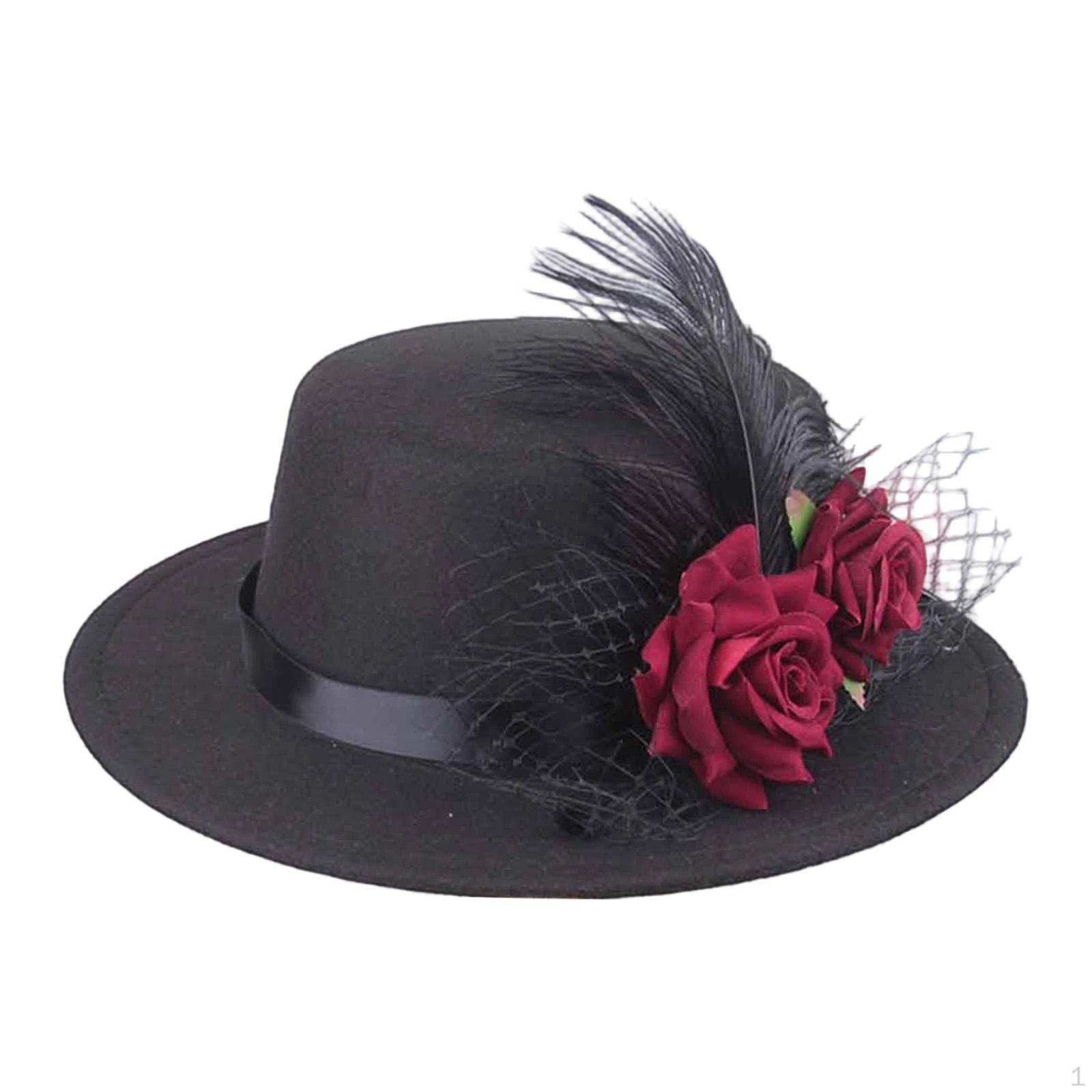 Hat, Artificial Rose And Feathers for Halloween (women s/men s) Height 10cm
Hat, Artificial Rose And Feathers for Halloween (women s/men s) Height 10cm