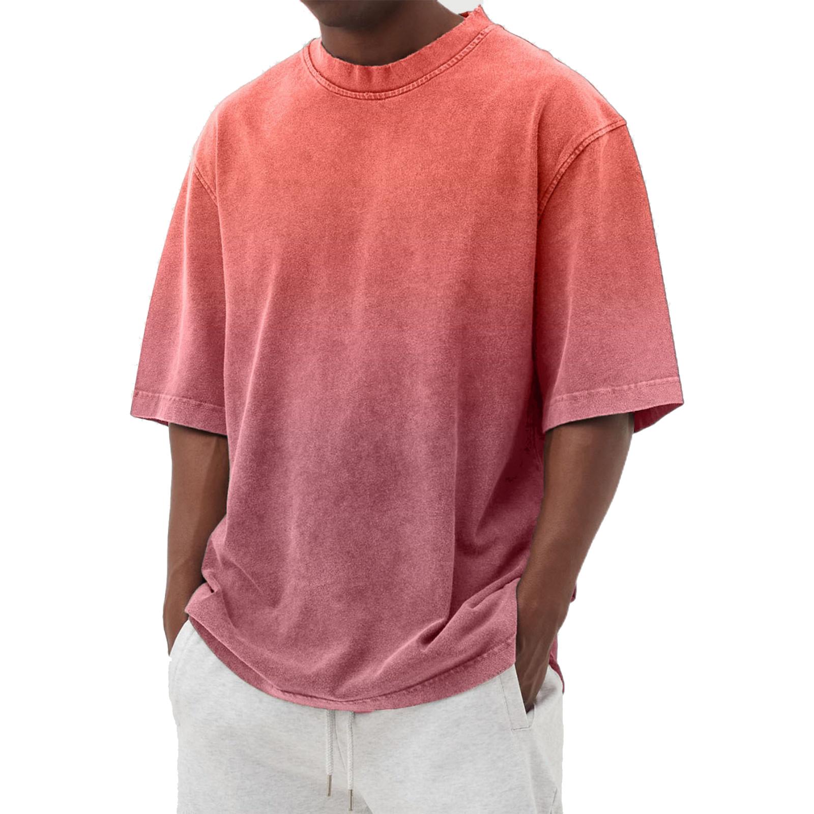 Men s Casual Trend Distressed Washed Gradient Short-sleeved Shirt - Men s Round-neck Sports T-shirt Top XL кавун червоний колір
Men s Casual Trend Distressed Washed Gradient Short-sleeved Shirt - Men s Round-neck Sports T-shirt Top XL кавун червоний колір