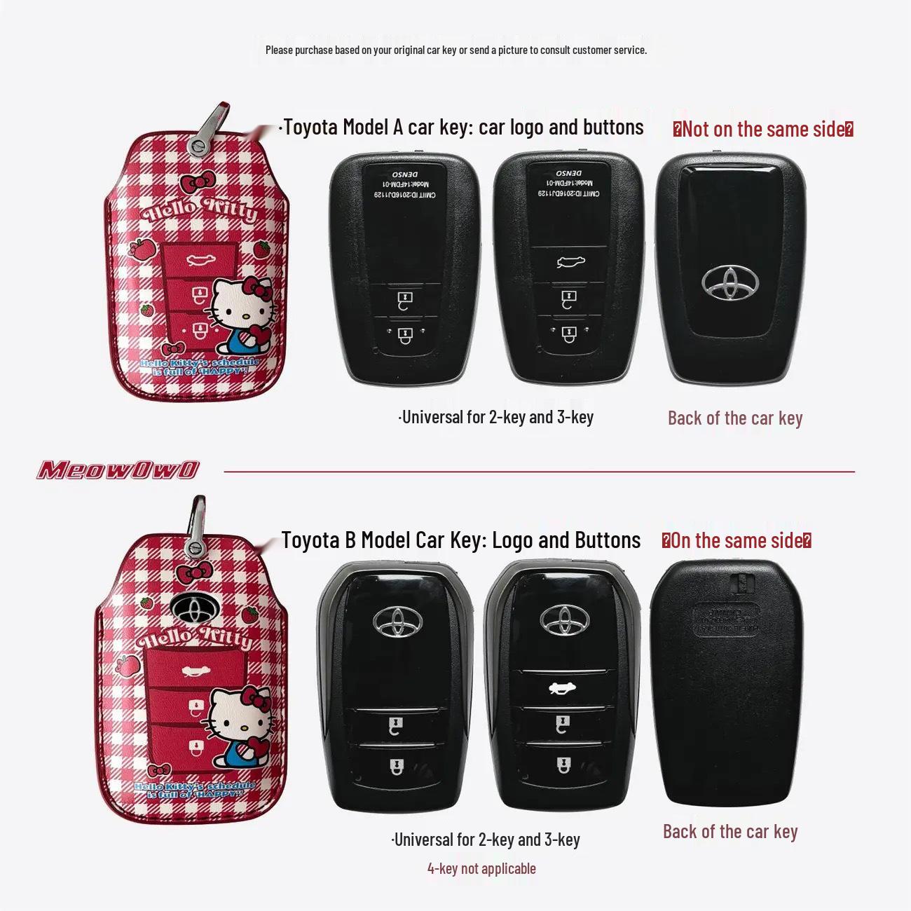Красный чехол для ключей Hello Kitty для Toyota: Camry, Corolla, Land Cruiser, RAV4, IZOA и CHR.
Красный чехол для ключей Hello Kitty для Toyota: Camry, Corolla, Land Cruiser, RAV4, IZOA и CHR.