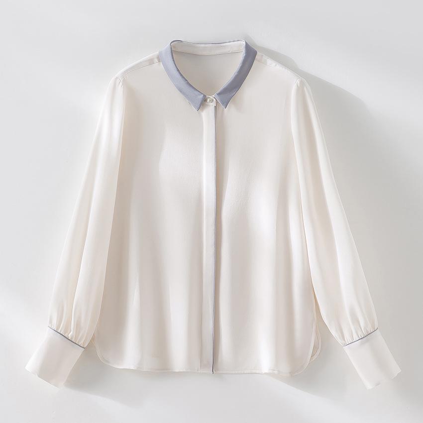 Women s 22 Momme Silk Color Block Shirt - Long Sleeve, Single-Breasted, Loose Fit, Slimming, New Spring/Summer 26 Arrivals. Extra Large белый
Women s 22 Momme Silk Color Block Shirt - Long Sleeve, Single-Breasted, Loose Fit, Slimming, New Spring/Summer 26 Arrivals. Extra Large белый