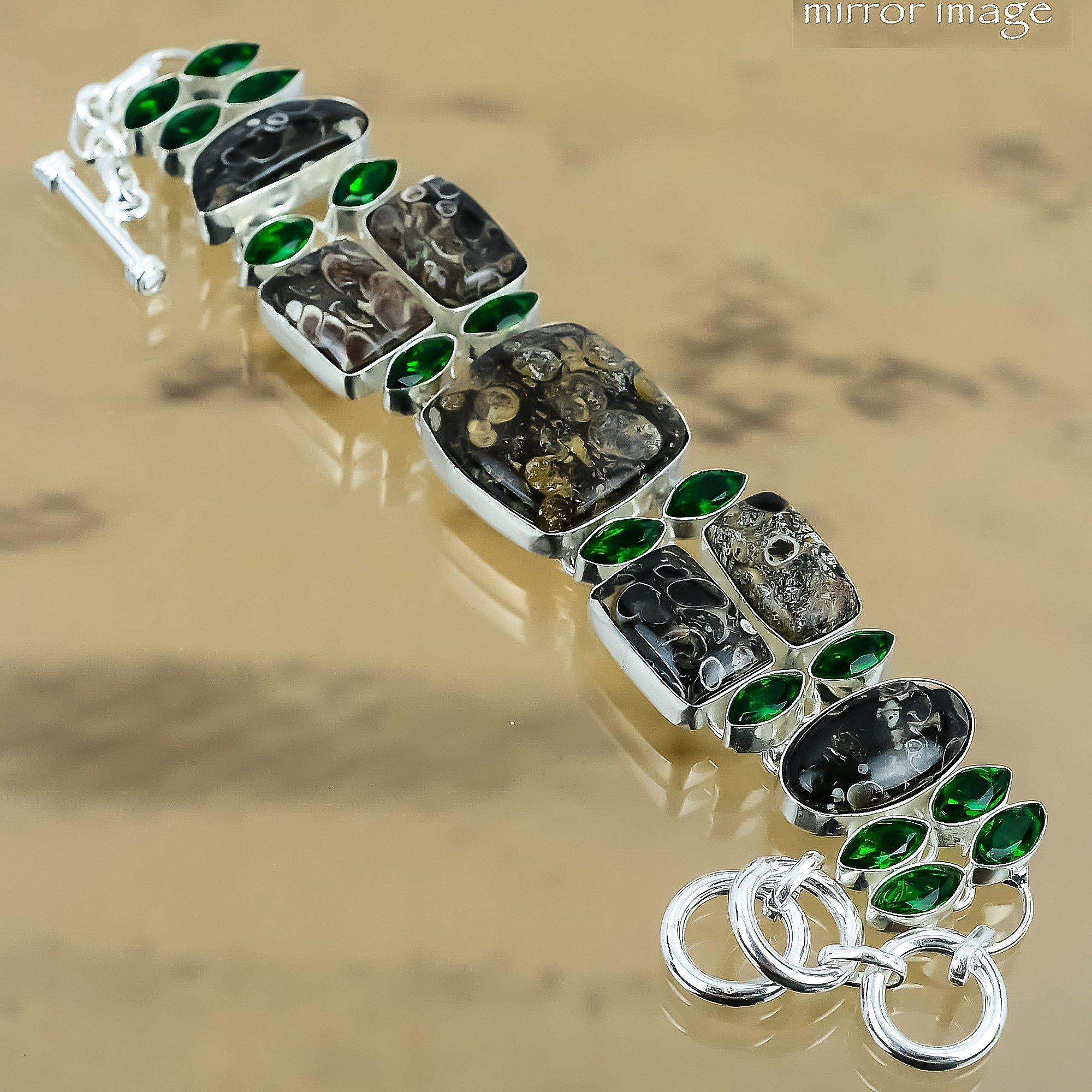 Natural Turritella Agate Gemstone 925 Silver Chain Adjustable Bracelet For Women Adjustable
Natural Turritella Agate Gemstone 925 Silver Chain Adjustable Bracelet For Women Adjustable