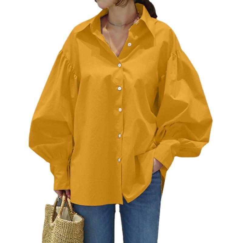 Casual Shirt Casual Lantern Sleeve Lapel Top Vintage Solid Tops Women Ladies Shirt S жёлтый
Casual Shirt Casual Lantern Sleeve Lapel Top Vintage Solid Tops Women Ladies Shirt S жёлтый
