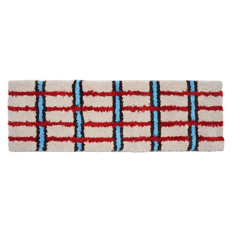 VIKAMA Ковер с длинным ворсом в стиле INS Шахматная клетка Шахматная клетка Коврик для спальни прикроватный Коврик для ванной комнаты Нескользящие Водопоглощающие напольные коврики 40X60CM(1.3X2FT