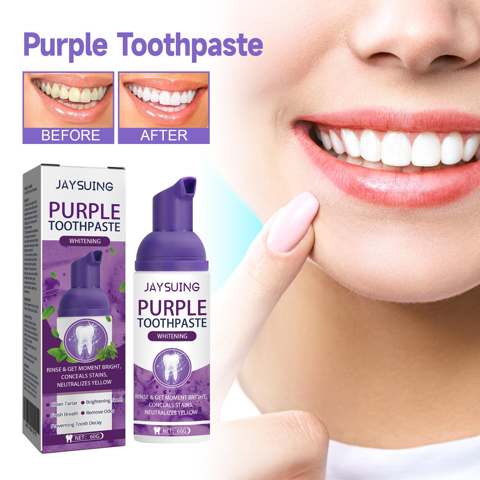 Purple Teeth Whitening Toothpaste Care for Teeth Clean Odor Daily Gentle Care Toothpaste
Purple Teeth Whitening Toothpaste Care for Teeth Clean Odor Daily Gentle Care Toothpaste