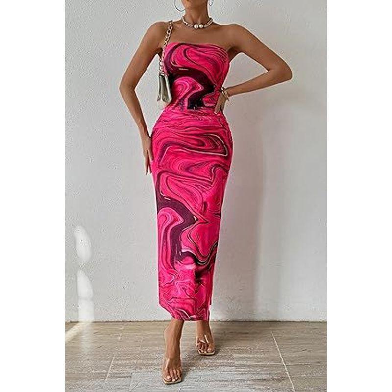 2024 Fashion Export Cross-Border Women s Clothing Tube Top Slit Hemline at Hem Sleeveless Printed Dress Rose Red M
2024 Fashion Export Cross-Border Women s Clothing Tube Top Slit Hemline at Hem Sleeveless Printed Dress Rose Red M