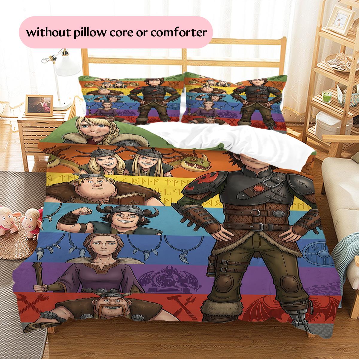 Spliced How to Train Your Dragon Pattern Bedding Quilt Set Home Decoration Gift (1 * duvet cover + 2 * pillowcase without core) 135x200cm
Spliced How to Train Your Dragon Pattern Bedding Quilt Set Home Decoration Gift (1 * duvet cover + 2 * pillowcase without core) 135x200cm
