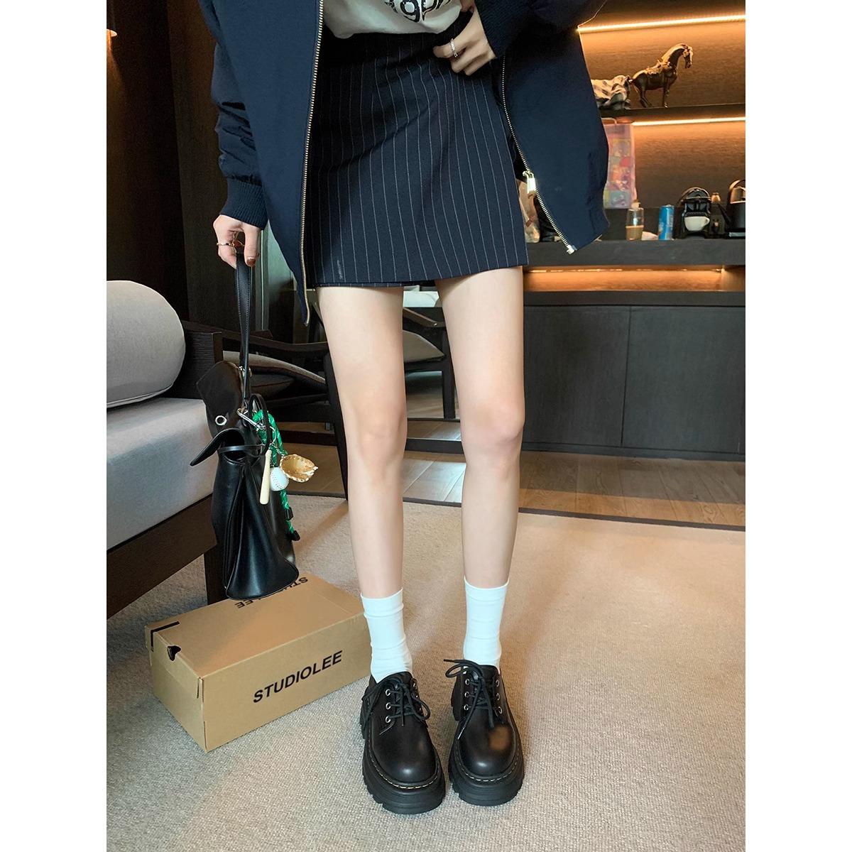 Cowhide version~ British lace-up heightening thick heel thick sole Derby single shoes round head small leather shoes women s autumn 35
Cowhide version~ British lace-up heightening thick heel thick sole Derby single shoes round head small leather shoes women s autumn 35