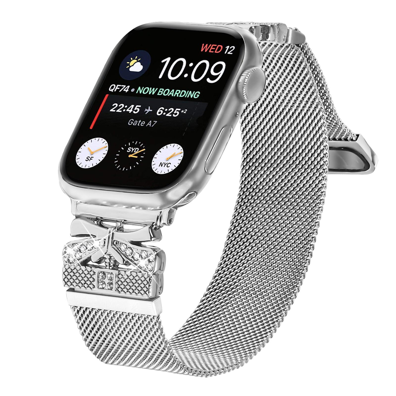 Watch Strap for Apple Watch Series 10 Ultra 9 8 7 SE 6 5 4 3 2 1 46mm 49mm 45mm 44mm 42mm Butterfly Decor Milanese Metal Band,Silver A
Watch Strap for Apple Watch Series 10 Ultra 9 8 7 SE 6 5 4 3 2 1 46mm 49mm 45mm 44mm 42mm Butterfly Decor Milanese Metal Band,Silver A