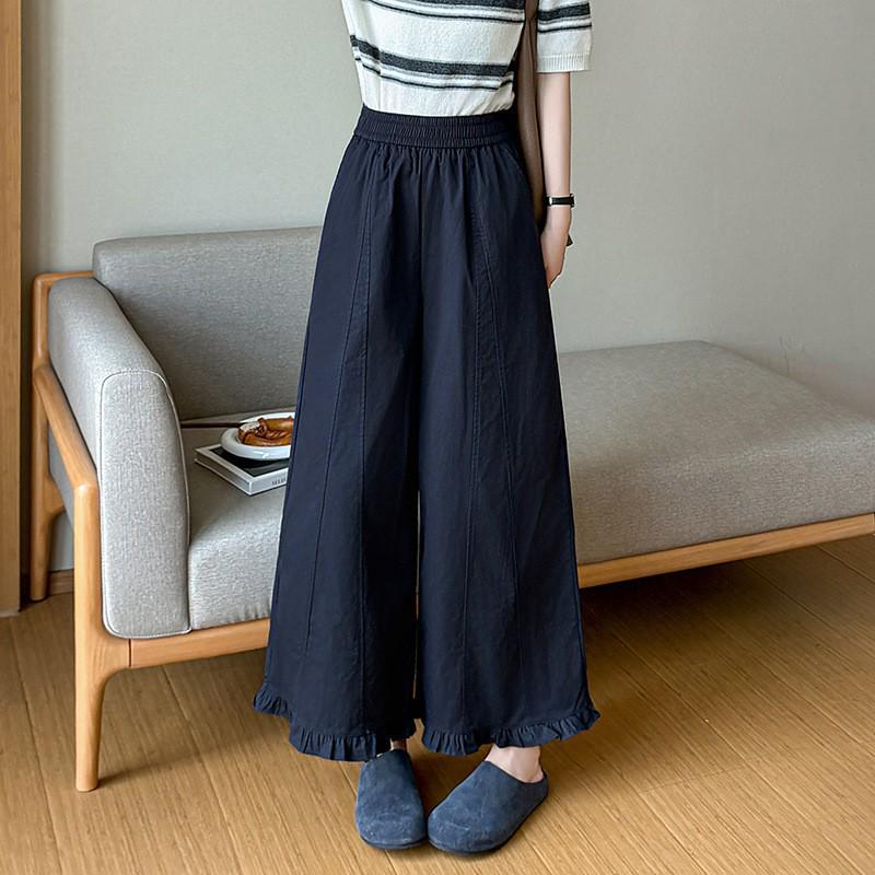 Design-Sense High-Waisted Wide-Leg Pants with Wood Ear Trim - Spring/Summer 2026 Slimming A-Line Casual Style Medium темно-синього кольору
Design-Sense High-Waisted Wide-Leg Pants with Wood Ear Trim - Spring/Summer 2026 Slimming A-Line Casual Style Medium темно-синього кольору
