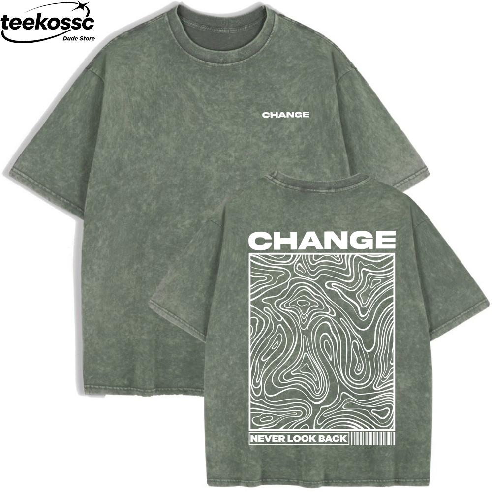 Change Never Look Back Printed Laundry Tshirt Womens Cotton Wide Tshirt Summer Short sleeved Top Casual Oneck Clothing S
Change Never Look Back Printed Laundry Tshirt Womens Cotton Wide Tshirt Summer Short sleeved Top Casual Oneck Clothing S