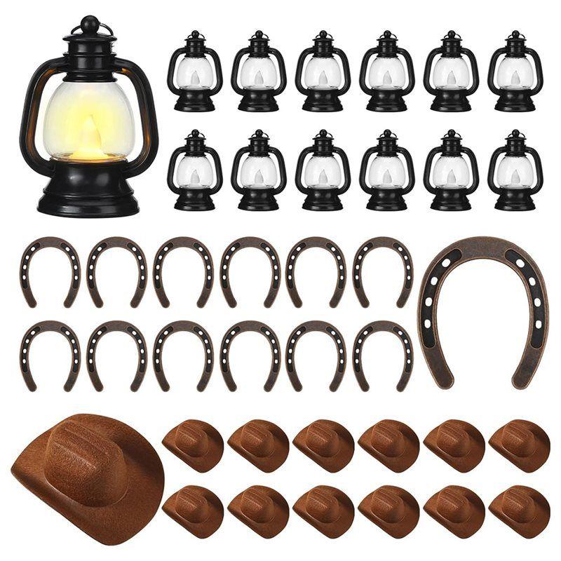 ABUL-36Pcs 12 Lantern With Candle 12 Hanging Horseshoe 12 Cowboy Hat Western Mini Lantern Decor Cowboy Party Decorations
ABUL-36Pcs 12 Lantern With Candle 12 Hanging Horseshoe 12 Cowboy Hat Western Mini Lantern Decor Cowboy Party Decorations