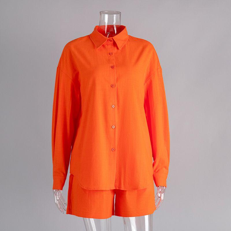 Cardigan Long sleeve Shorts Set 2025 Spring and Summer Outer Wear Simple Solid Western Style Leisure Set Women Orange L
Cardigan Long sleeve Shorts Set 2025 Spring and Summer Outer Wear Simple Solid Western Style Leisure Set Women Orange L