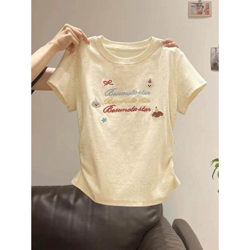 Pure Cotton Cute Puppy Embroidered Short-sleeved T-shirt for Women Summer New Pleated Waist Slim Fit Hot Girl Short Top L абрикосовий
Pure Cotton Cute Puppy Embroidered Short-sleeved T-shirt for Women Summer New Pleated Waist Slim Fit Hot Girl Short Top L абрикосовий