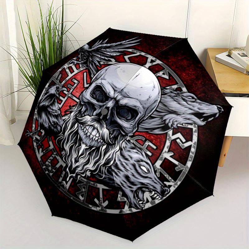 Viking Skull with Ravens and Wolves Umbrella, Cute Umbrella with Cute Design, Portable 3-Fold Compact Umbrella for Men & Women, Valentine s Day Mother
Viking Skull with Ravens and Wolves Umbrella, Cute Umbrella with Cute Design, Portable 3-Fold Compact Umbrella for Men & Women, Valentine s Day Mother