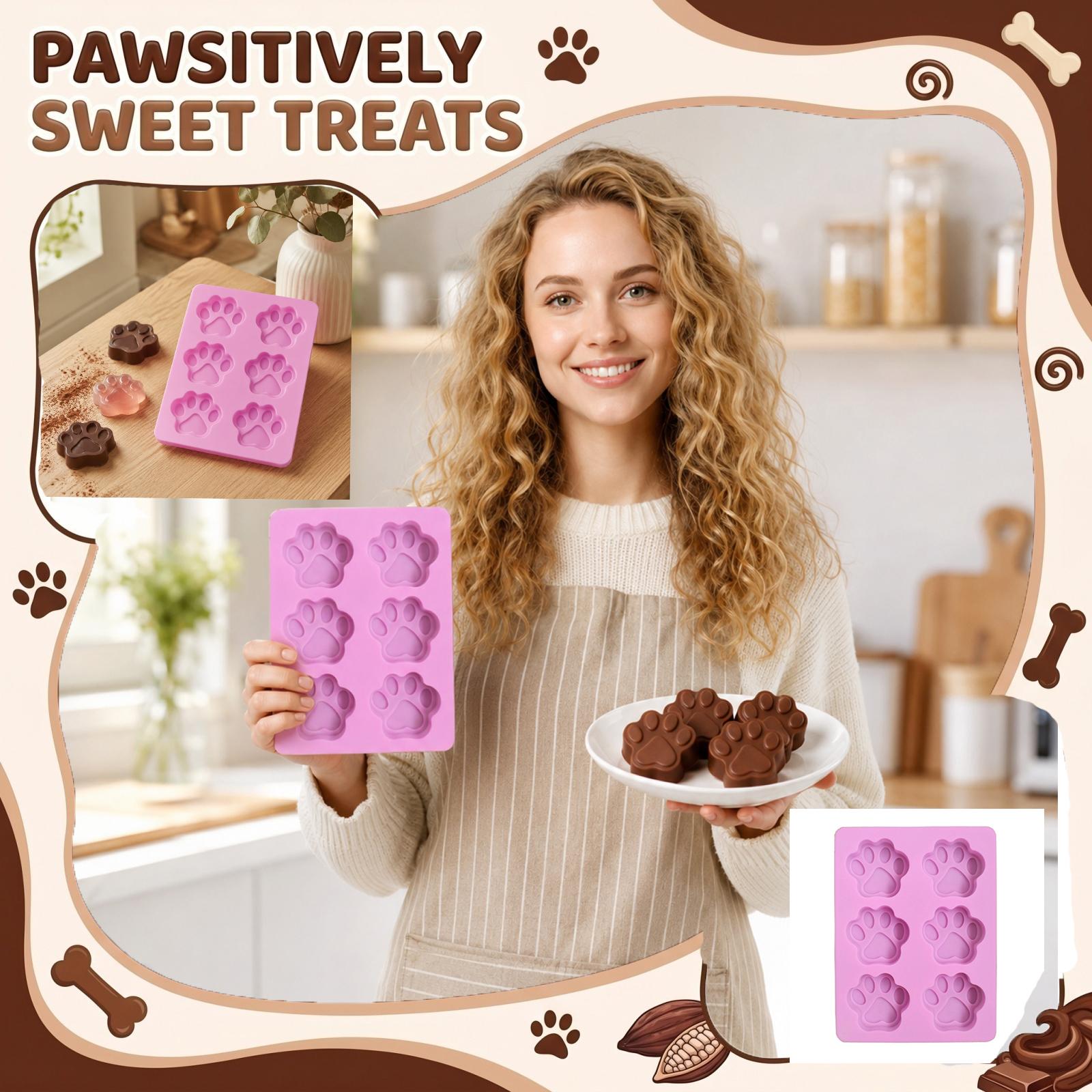 Silicone Mold for Chocolate Paw Print Shapes Six Cavities Flexible Non-Stick Baking Mold for Candy Soap Ice Cubes and Crafts One Size
Silicone Mold for Chocolate Paw Print Shapes Six Cavities Flexible Non-Stick Baking Mold for Candy Soap Ice Cubes and Crafts One Size