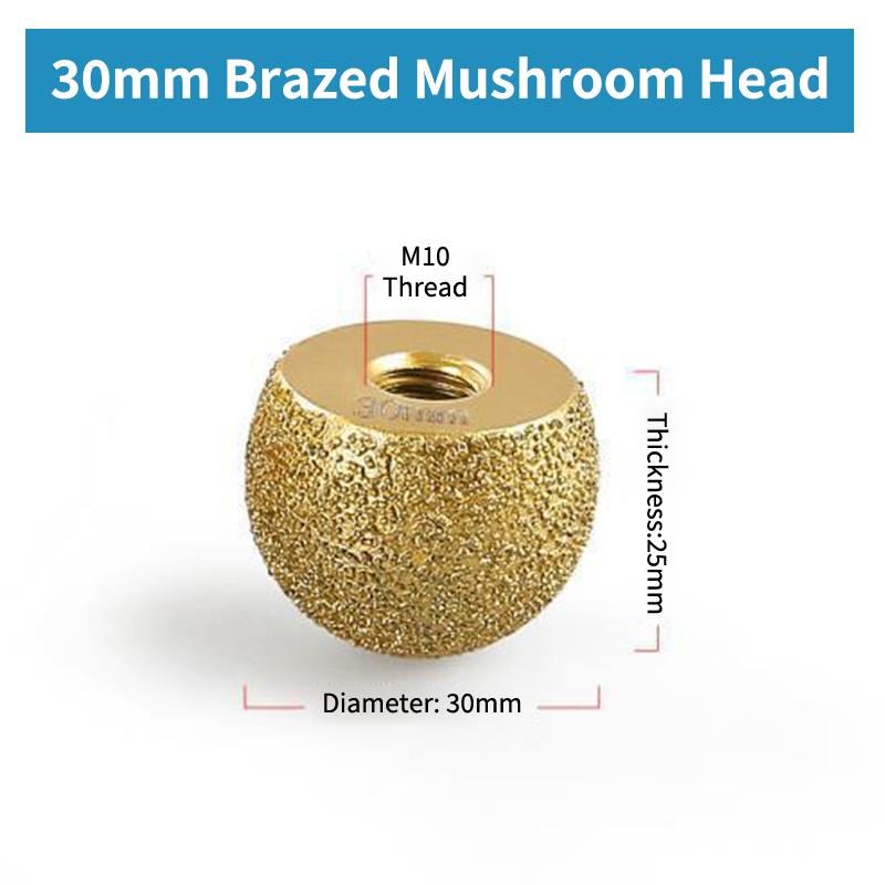 30 40 50mm Brazed Mushroom Head Diamonded Grinding Bits For Inner Arc Bowl Bottom Trimming Engraving Bit Polishing Grinding Tool
30 40 50mm Brazed Mushroom Head Diamonded Grinding Bits For Inner Arc Bowl Bottom Trimming Engraving Bit Polishing Grinding Tool