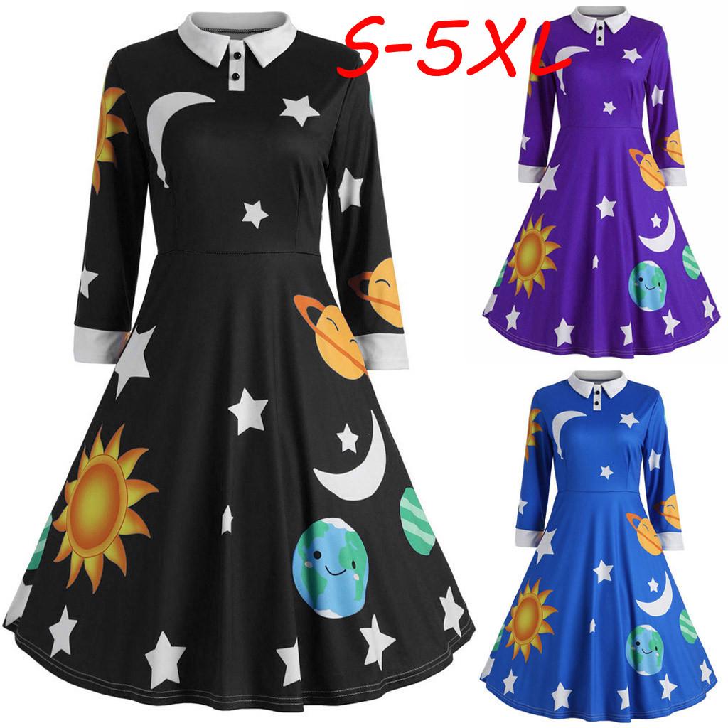 Fashion Womens Sun And Moon Star Print Botton Long Sleeve Flare Vintage Dress XXXL чёрный
Fashion Womens Sun And Moon Star Print Botton Long Sleeve Flare Vintage Dress XXXL чёрный
