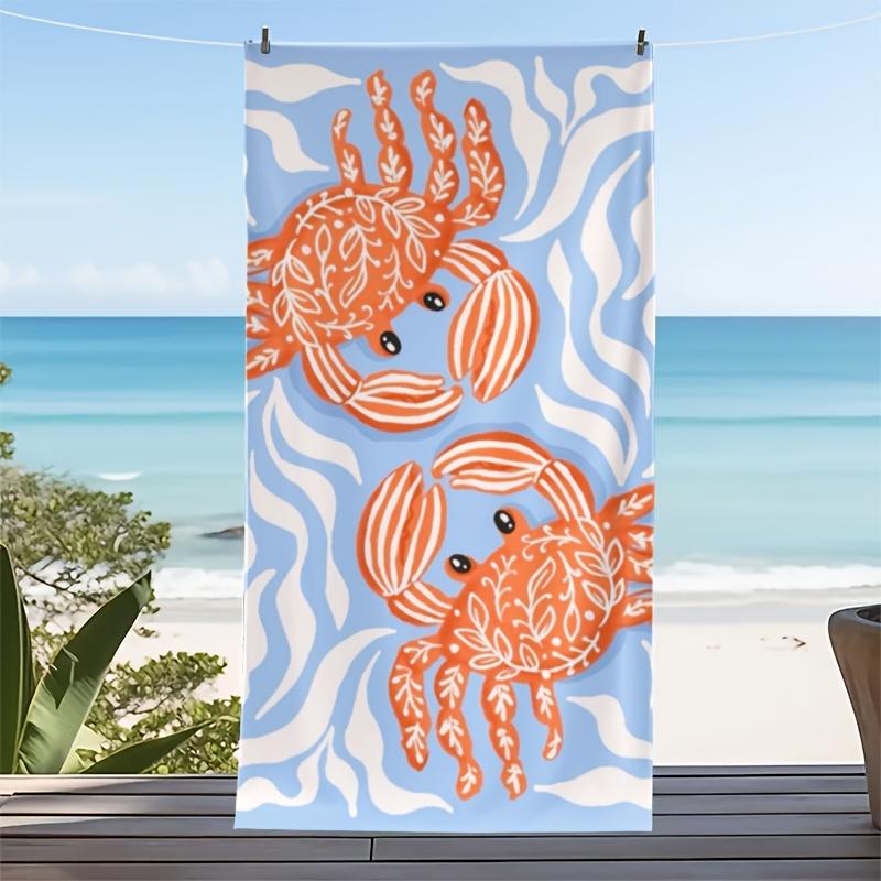Vibrant Blue Orange Crab Print Beach Towel, Soft Quick Dry Oversized Bath Towel, Fun Summer Ocean Accessory W30*H60(CM)
Vibrant Blue Orange Crab Print Beach Towel, Soft Quick Dry Oversized Bath Towel, Fun Summer Ocean Accessory W30*H60(CM)