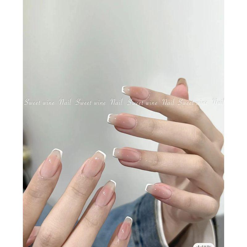 Handmade Nail Stickers Blush French Pure Desire Fancy Wear Nail Finished Detachable Bride Pregnant Women Fake Nails XS short T blush French white border
Handmade Nail Stickers Blush French Pure Desire Fancy Wear Nail Finished Detachable Bride Pregnant Women Fake Nails XS short T blush French white border