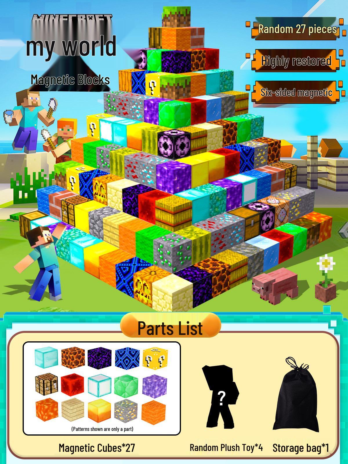 2 см Магнитный блочный пазл для детей - Креативные строительные игрушки сделай сам 27 pieces + 4 figures + storage bag
2 см Магнитный блочный пазл для детей - Креативные строительные игрушки сделай сам 27 pieces + 4 figures + storage bag